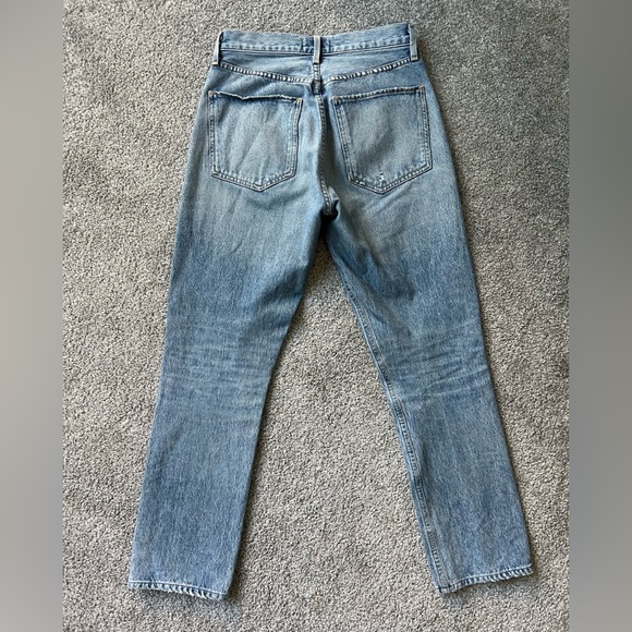 Agolde Riley High Rise Straight Crop in Renewal - Picture 5 of 7